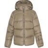 Children Featherlight Detachable Hood Pocket Winter Ski Jacket, Caramel & Grey - Jackets - 1 - thumbnail