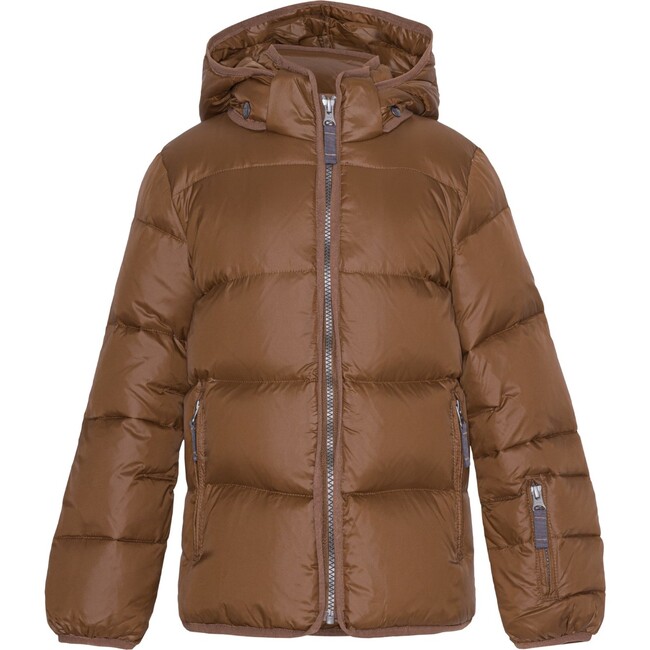 Kids Featherlight Detachable Hood Pocket Winter Ski Jacket, Brownie