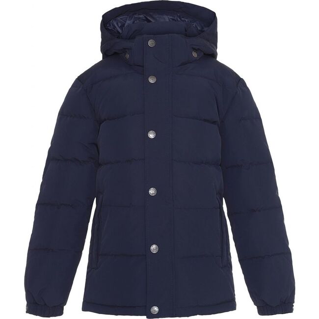 Kids Detachable Hood Pocket Winter Ski Jacket, Navy