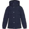 Children Detachable Hood Pocket Winter Ski Jacket, Navy - Jackets - 1 - thumbnail