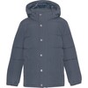 Children Detachable Hood Pocket Winter Ski Jacket, Slate - Jackets - 1 - thumbnail