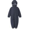 Children Detachable Hood Elastic Back & Cuff Zipper Wintersuit, Navy - Snowsuits - 1 - thumbnail