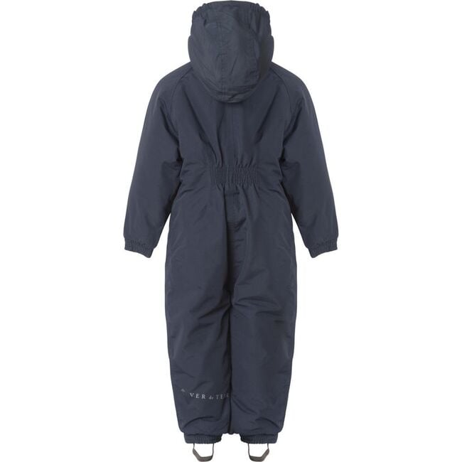 Children Detachable Hood Elastic Back & Cuff Zipper Wintersuit, Navy - Snowsuits - 2