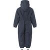 Children Detachable Hood Elastic Back & Cuff Zipper Wintersuit, Navy - Snowsuits - 2