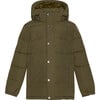 Children Detachable Hood Pocket Winter Ski Jacket, Dark Olive - Jackets - 1 - thumbnail