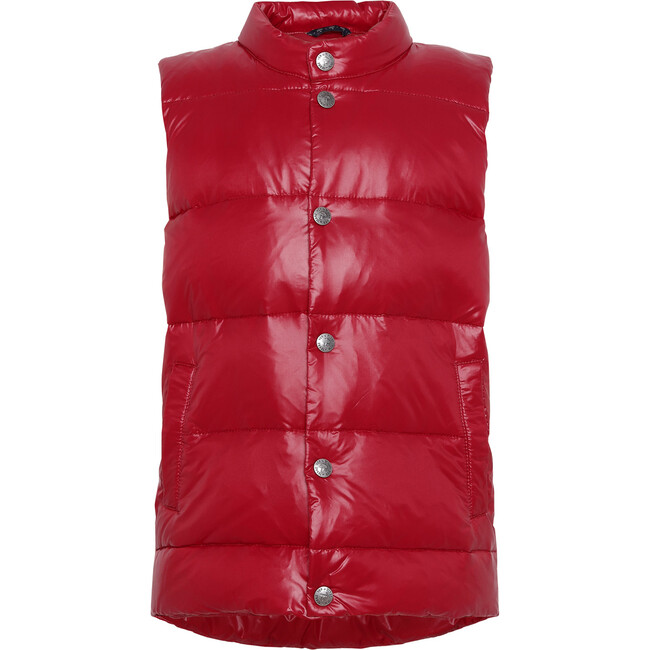 Featherlight Sleeveless Button Down Vest, Beet