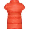 Featherlight Short Sleeve Ribbon Waist Down Vest, Spicy Orange - Vests - 2