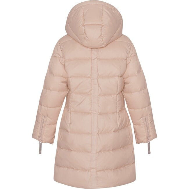 Girls Featherlight Detachable Hood Zipper Long Winter Down Coat, Mahogany Rose - Parkas - 2