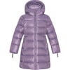 Girls Featherlight Detachable Hood Zipper Long Winter Down Coat, Dewberry - Parkas - 1 - thumbnail