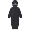 Children Detachable Hood Elastic Back & Cuff Zipper Wintersuit, Anthracite - Snowsuits - 1 - thumbnail