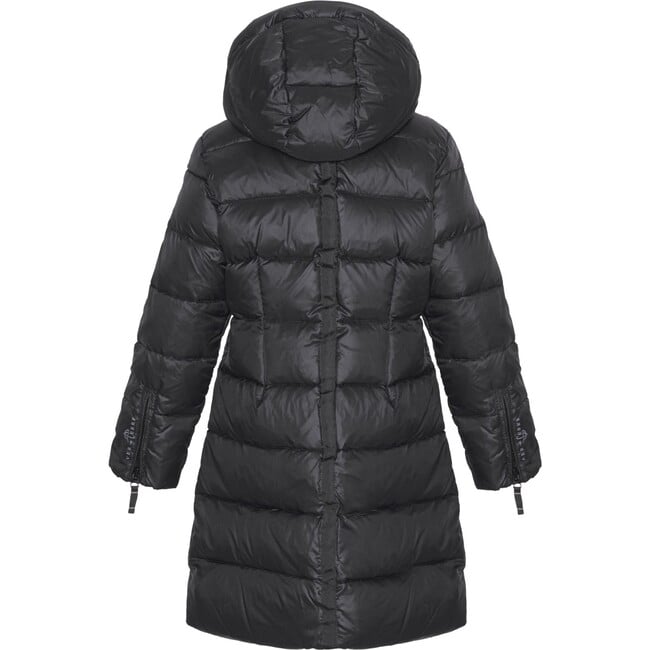 Girls Featherlight Detachable Hood Zipper Long Winter Down Coat, Black - Parkas - 2