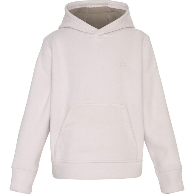 Girls Doubleface Contrast Color Fleece Pocket Hoodie, Rose Powder & Mocca