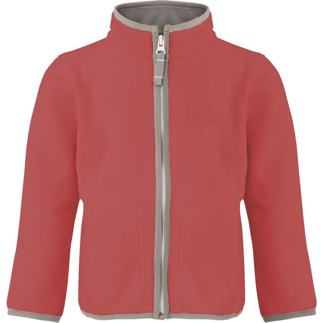 Girls Doubleface Contrast Colour Fleece Zipper Jacket, Calypso & Paloma