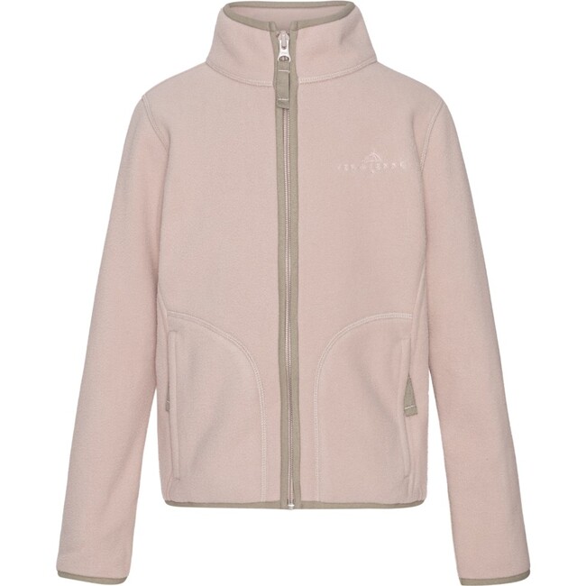 Doubleface Contrast Colour Fleece Zipper Jacket, Mahogany Rose & Mocca