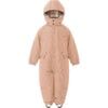 Detachable Hood Elastic Back & Cuff Zipper Wintersuit, Mahogany Rose - Snowsuits - 1 - thumbnail