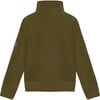 Doubleface Contrast Colour Fleece Zipper Jacket, Dark Olive - Fleece & Sherpa Jackets - 2