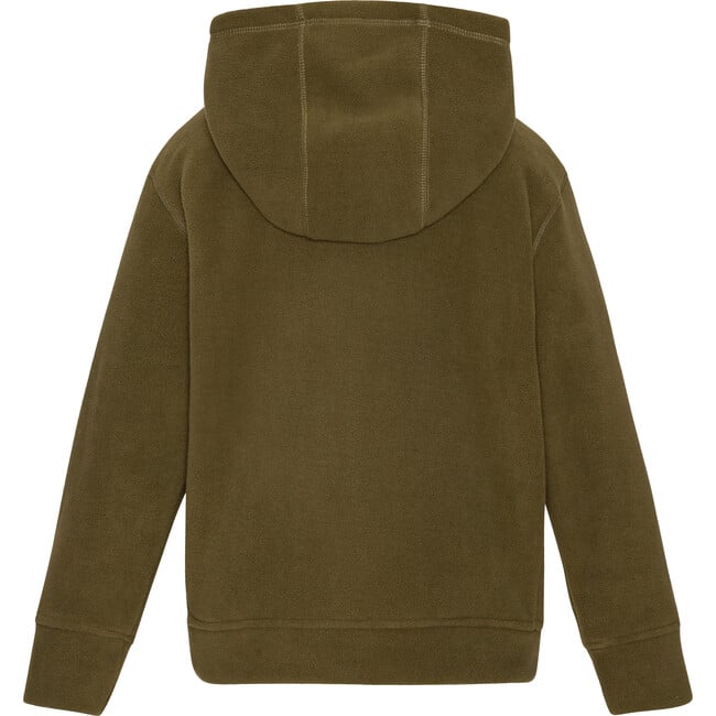 Doubleface Contrast Color Fleece Pocket Hoodie, Dark Olive & Mocca - Fleece & Sherpa Jackets - 2