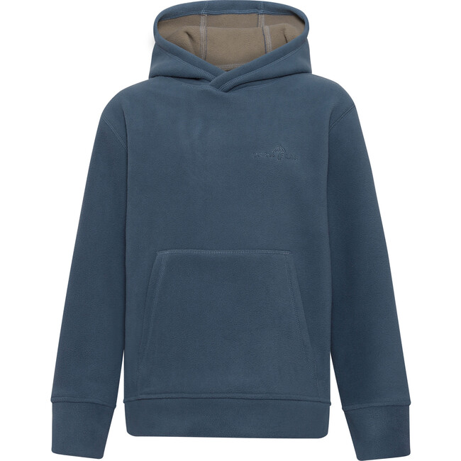 Doubleface Contrast Color Fleece Pocket Hoodie, Polar Blue & Mocca