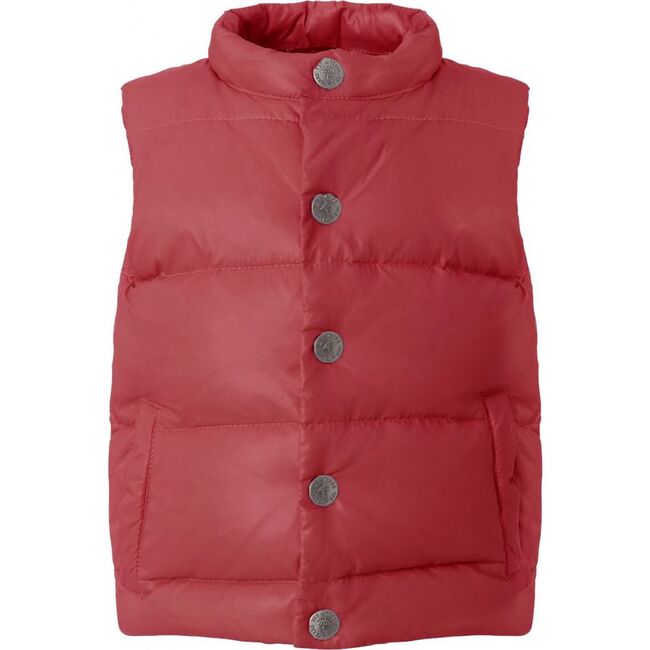 Baby Girls Featherlight Sleeveless Button Down Vest, Strawberry Sorbet