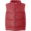 Baby Featherlight Sleeveless Button Down Vest, Strawberry Sorbet - Vests - 1 - thumbnail