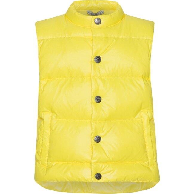 Baby Girls Featherlight Sleeveless Button Down Vest, Yellow