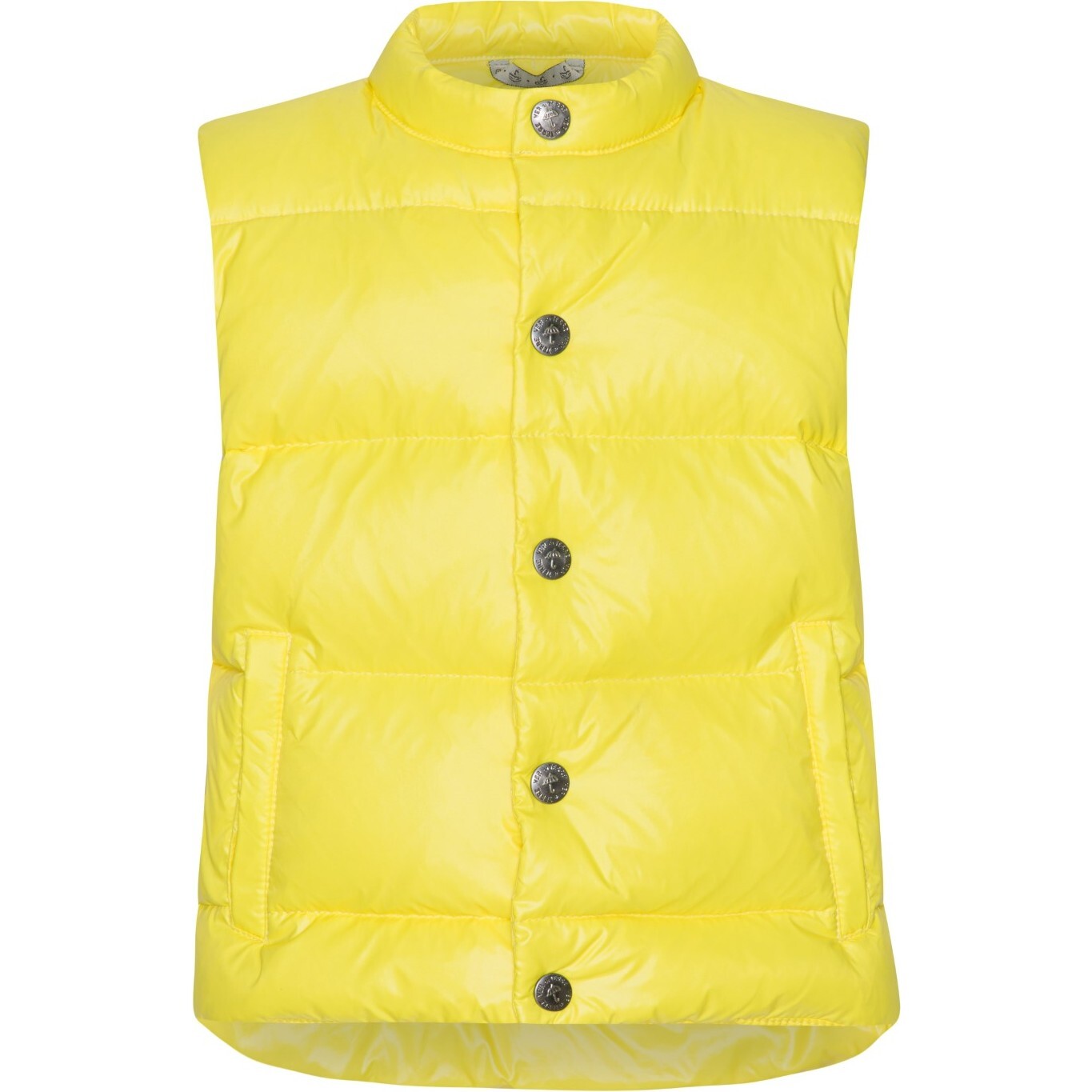 Baby Featherlight Sleeveless Button Down Vest, Yellow - Vests - 1