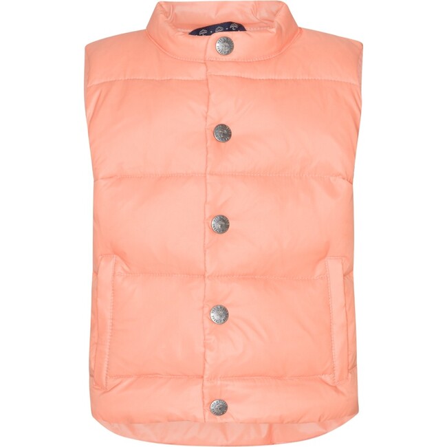 Baby Featherlight Sleeveless Button Down Vest, Peach