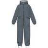 Detachable Hood Elastic Back & Cuff Zipper Wintersuit, Slate - Snowsuits - 1 - thumbnail