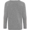 Children Cashmere Long Sleeve Knit Sweater, Grey Melange - Sweaters - 2