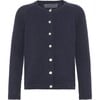 Children Cashmere Long Sleeve Button Down Knit Cardigan, Navy - Cardigans - 1 - thumbnail