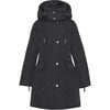 Girls Arctic Detachable Hood Adjustable Waist Winter Coat, Black - Parkas - 1 - thumbnail