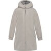 Girls Adjustable Waist Winter Parka Coat, Oyster & Grey - Parkas - 1 - thumbnail