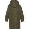 Girls Adjustable Waist Winter Parka Coat, Dark Moss & Grey - Parkas - 2