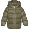 Baby Featherlight Detachable Hood Pocket Winter Jacket, Dark Moss - Jackets - 1 - thumbnail