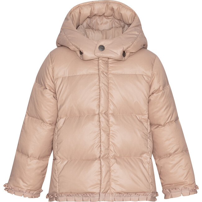 Baby Girls Featherlight Detachable Hood Winter Jacket, Mahogany Rose