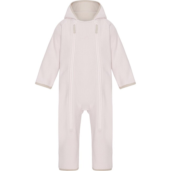 Baby Girls Doubleface Contrast Color 2-Zipper Babysuit, Rose Powder & Kit