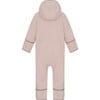 Baby Doubleface Contrast Color 2-Zipper Fleece Babysuit, Mahogany Rose & Mocca - Overalls - 2