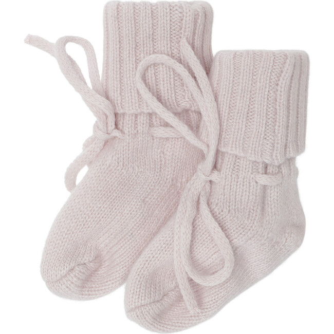 Baby Girls Cashmere Knit Socks, Rose Powder