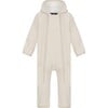 Baby Doubleface Contrast Color 2-Zipper Fleece Babysuit, Kit & Vanilla - Overalls - 1 - thumbnail