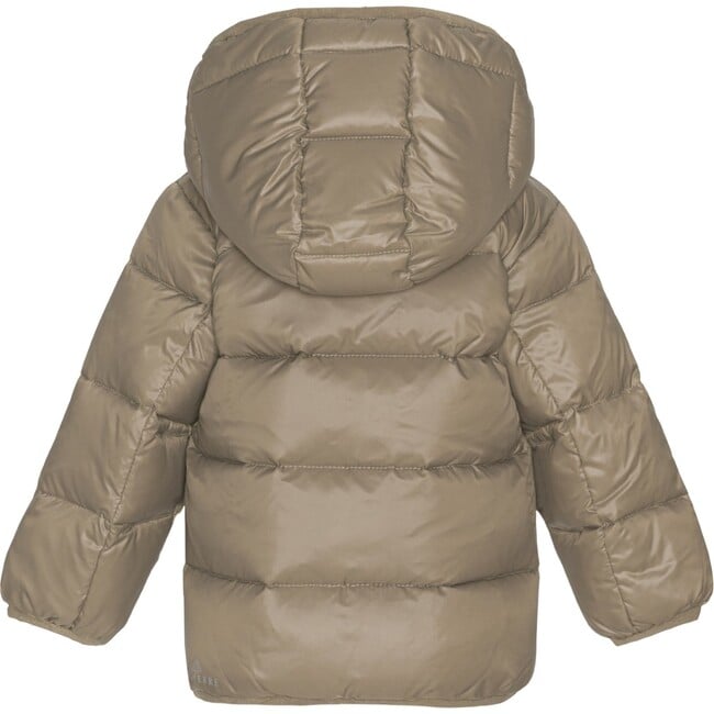 Baby Featherlight Detachable Hood Pocket Winter Jacket, Caramel & Grey - Jackets - 2