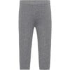 Baby Cashmere Elastic Waist Knit Leggings, Grey Melange - Leggings - 1 - thumbnail