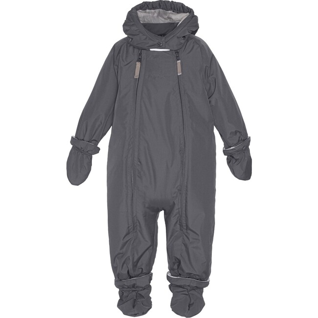 Baby Detachable Hood 2-Zipper Wintersuit, Anthracite