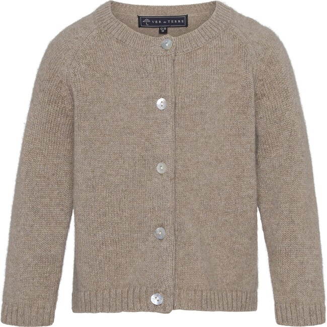 Baby Cashmere Raglan Sleeve Knit Cardigan, Bear Melange