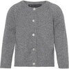 Baby Cashmere Raglan Sleeve Knit Cardigan, Grey Melange - Cardigans - 1 - thumbnail