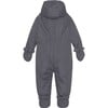 Baby Detachable Hood 2-Zipper Wintersuit, Anthracite - Snowsuits - 2