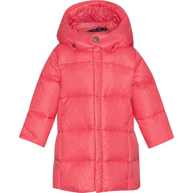 Baby Girls Featherlight Detachable Hood Zipper Long Winter Down Coat, Flamingo