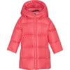 Baby Girls Featherlight Detachable Hood Zipper Long Winter Down Coat, Flamingo - Parkas - 1 - thumbnail