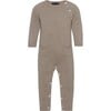 Baby Cashmere Long Sleeve Leg Snaps Knit Babysuit, Bear Melange - Overalls - 1 - thumbnail