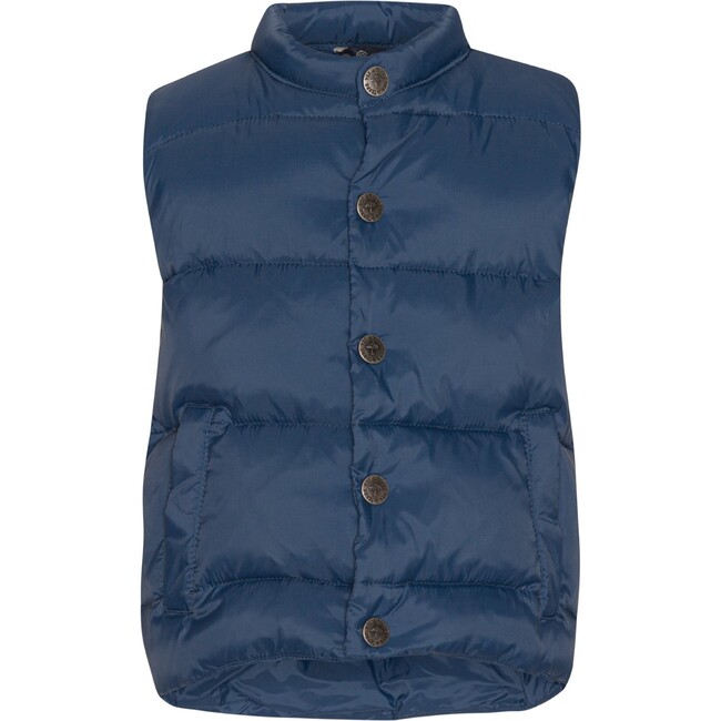 Baby Boys Featherlight Sleeveless Button Down Vest, Blue Mood