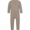 Baby Cashmere Long Sleeve Leg Snaps Knit Babysuit, Bear Melange - Overalls - 2